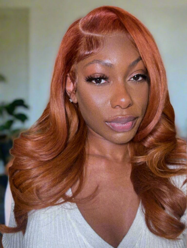 woman with long cooper hair